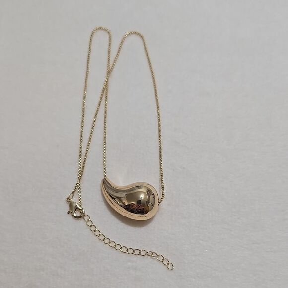 Bean Pendant Necklace with Adjustable Chain - Picture 1 of 5